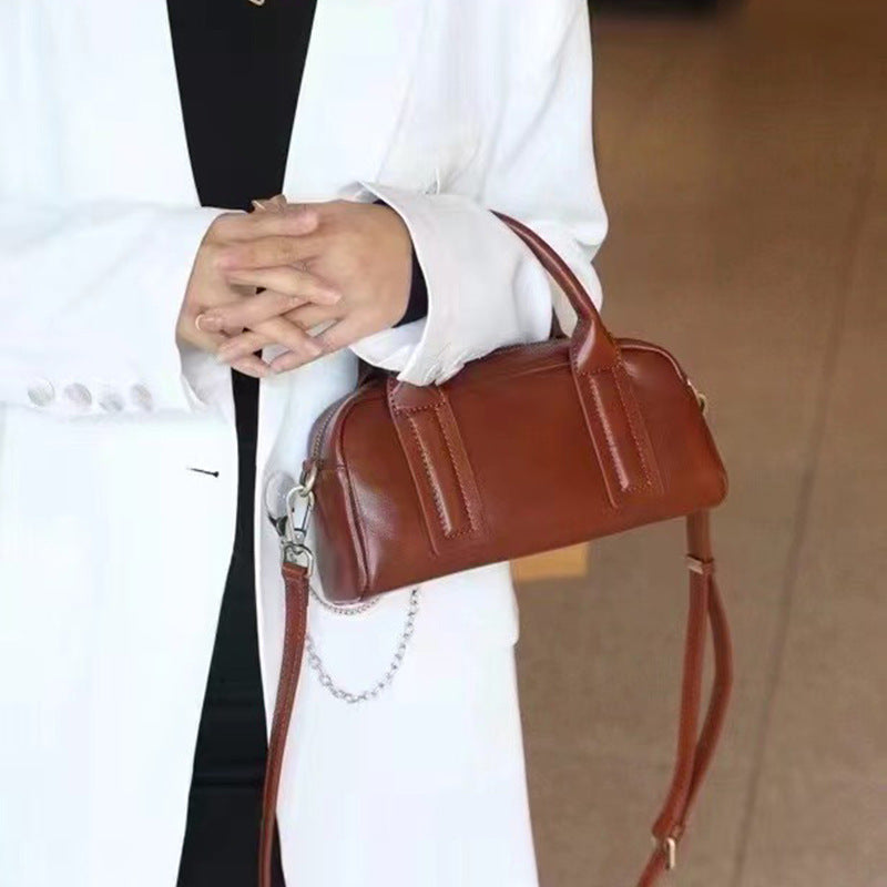 Women's Leather Pillow Niche Trendy Large Capacity Handbags
