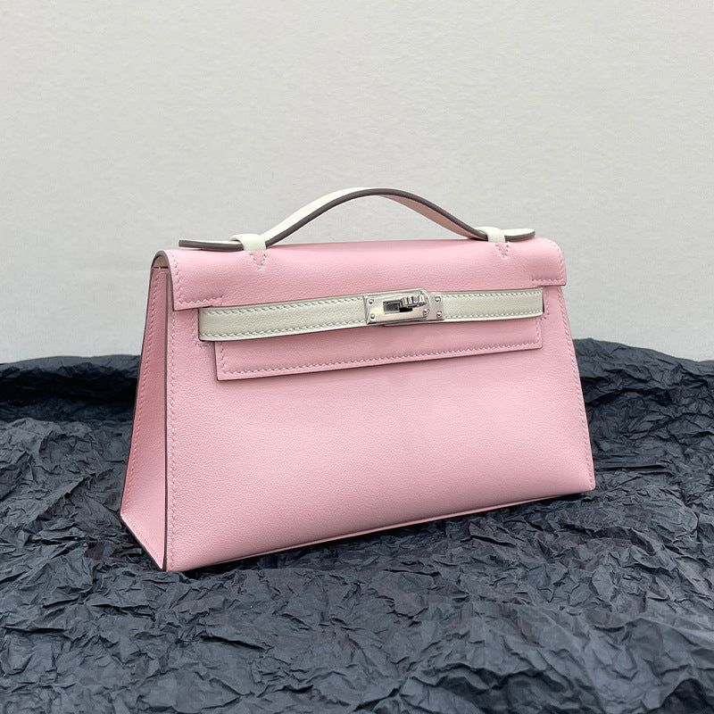 Handmade Wax Line Cowhide Mini Advanced Handbags