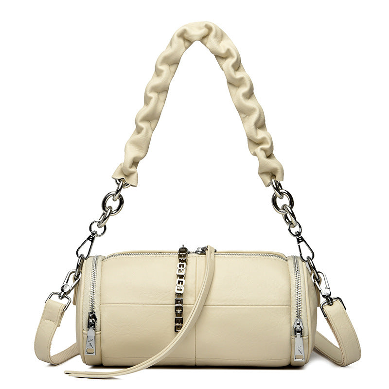 Women's Goods Cross Stitching Round Trendy Niche Shoulder Bags
