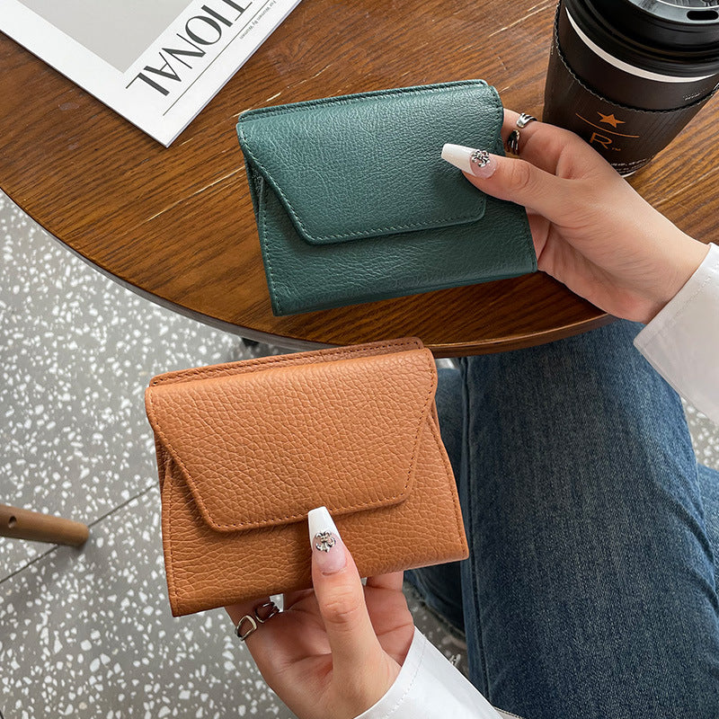 Women's Large Capacity Leather Short Top Layer Ladies Wallets