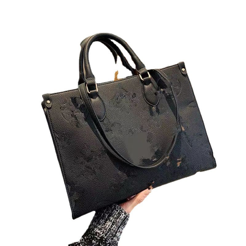 Women's Creative Embossed Large Capacity Portable Handbags