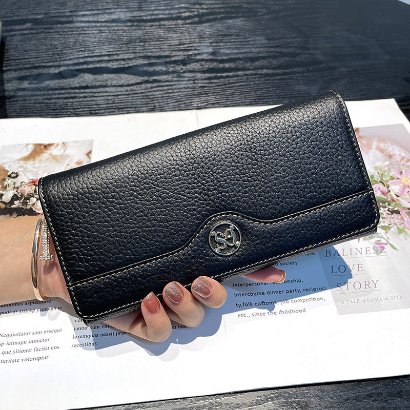 Women's Long Genuine Leather Large Capacity First Ladies Wallets