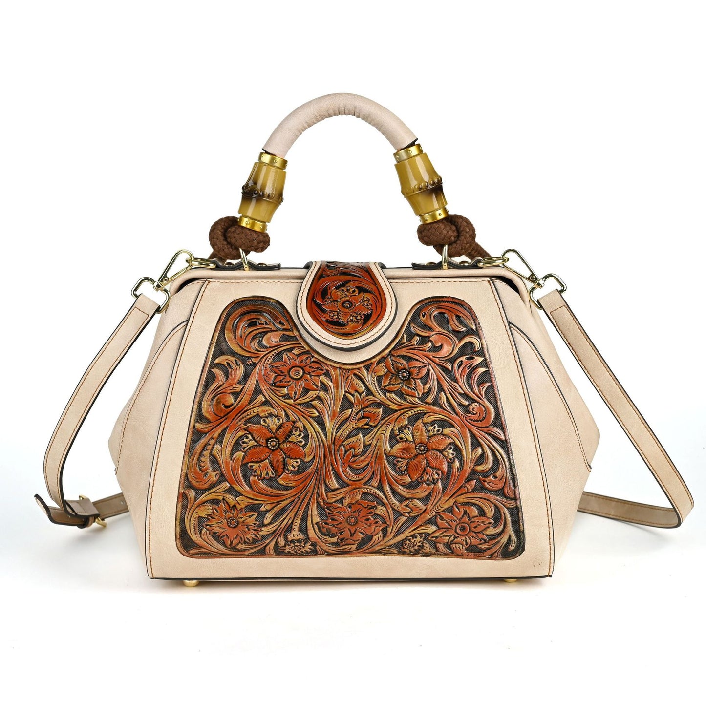 Women's Retro Rub Colored Totem Series Optional Embossed Handbags