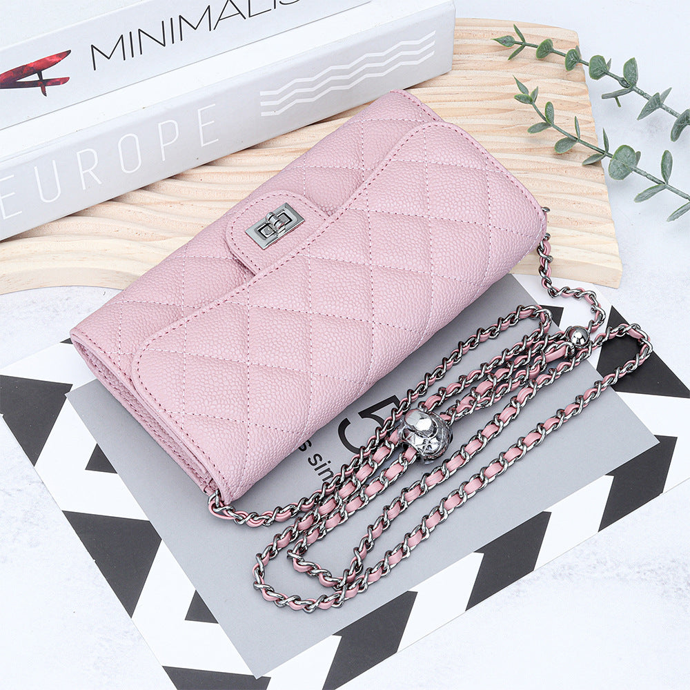 Women's High-grade Cowhide Caviar Pattern Chain Stylish Versatile Bags