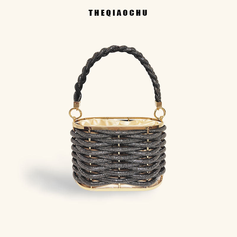 Women's Luxury Fashion Simple Hand-woven Screw Pattern Shoulder Bags