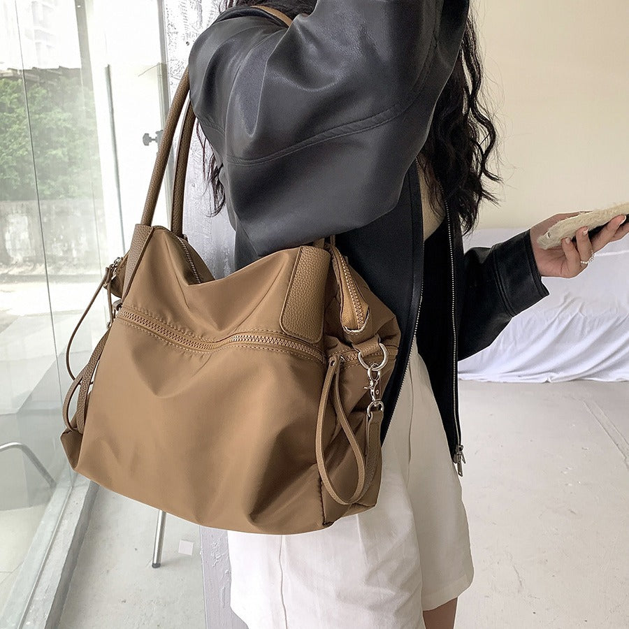 Women's College Fashion Pleated Design Nylon For Bags