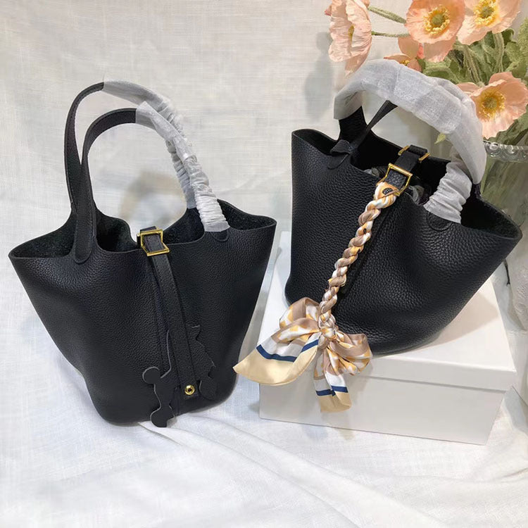 Women's Prepuce Vegetable Basket First Layer Cowhide Handbags