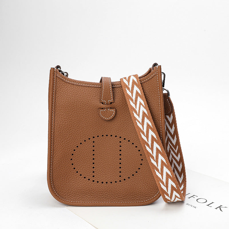 Women's First Layer Cowhide Genuine Leather Lychee Crossbody Bags