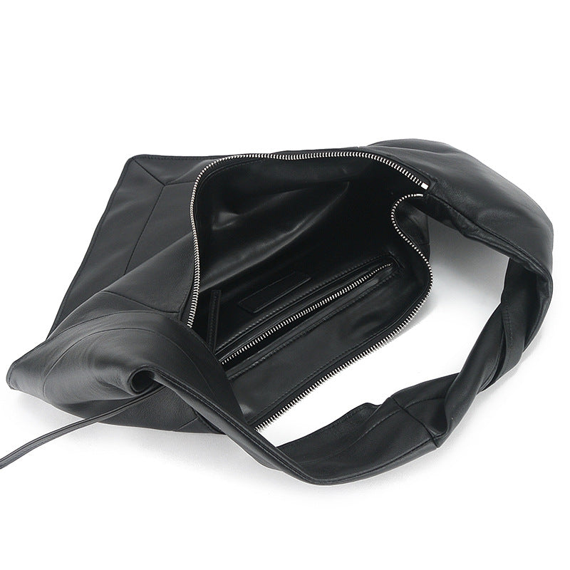 Women's Genuine Leather Sheepskin Triangle Retro Soft Shoulder Bags