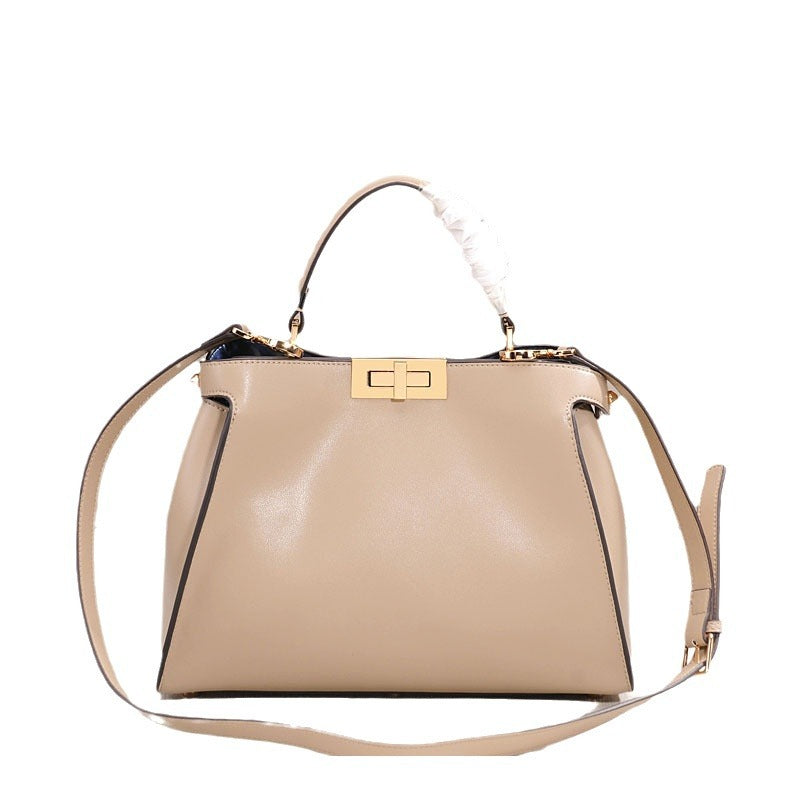 Women's Woman Genuine Leather Rotating Large With Cat Design Crossbody Bags