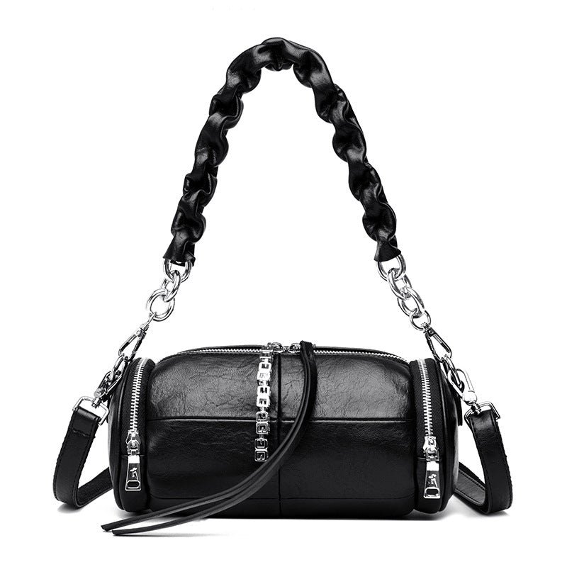 Women's Goods Cross Stitching Round Trendy Niche Shoulder Bags