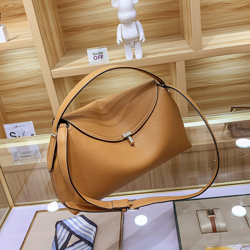 Women's Niche Pillow Lychee Pattern Soft Leather Shoulder Bags