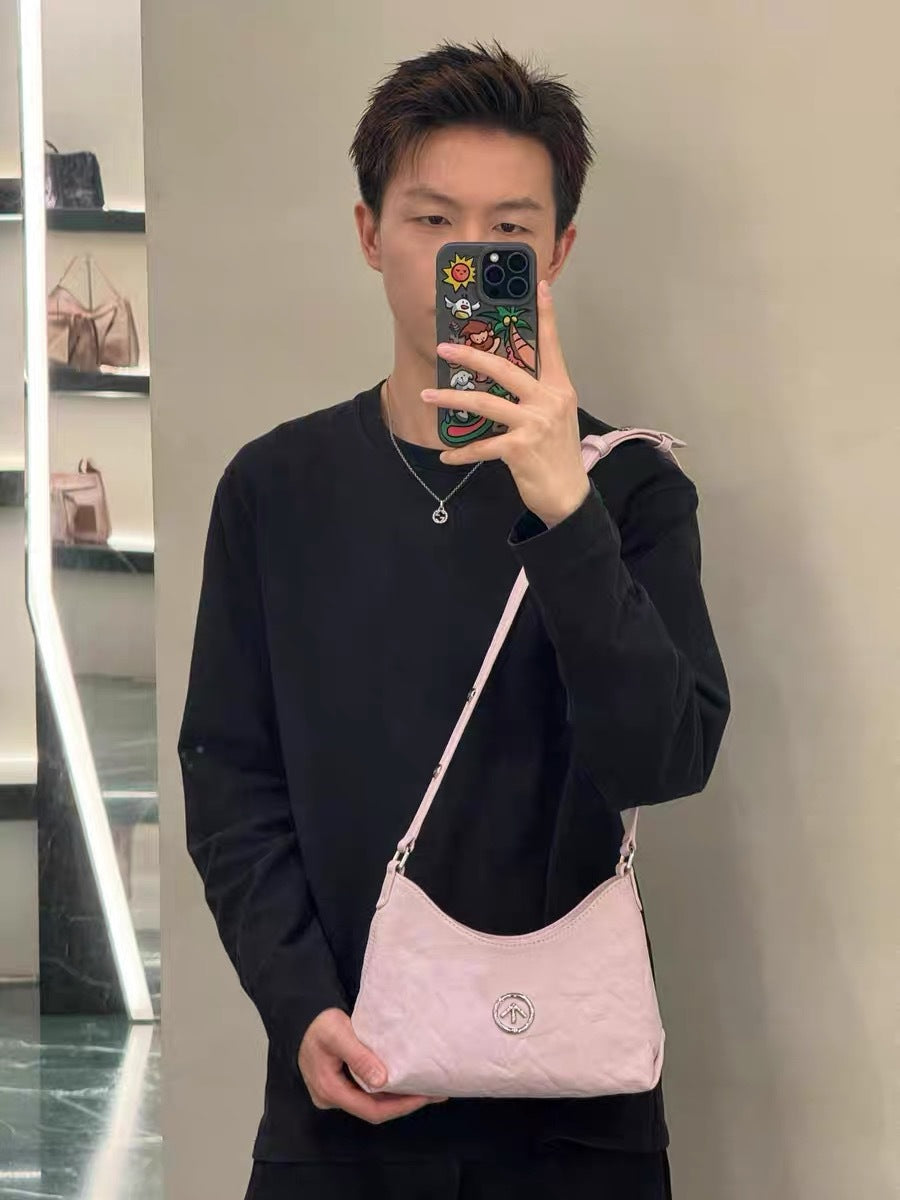 Stone Mini Sized Vegetable Tanned Sheepskin Underarm Shoulder Bags