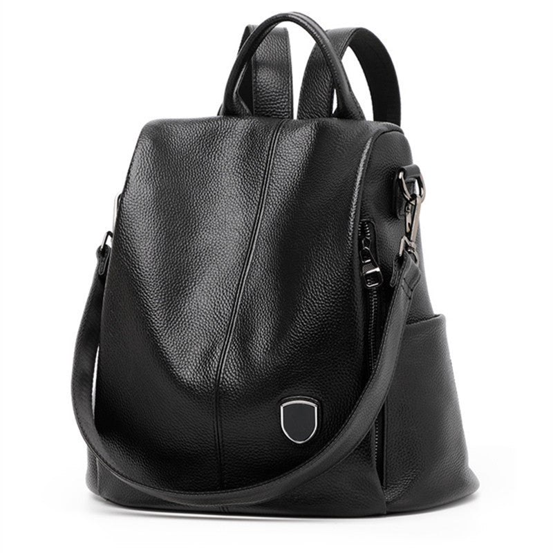 Women's Big Genuine Leather First Layer Multifunctional Backpacks