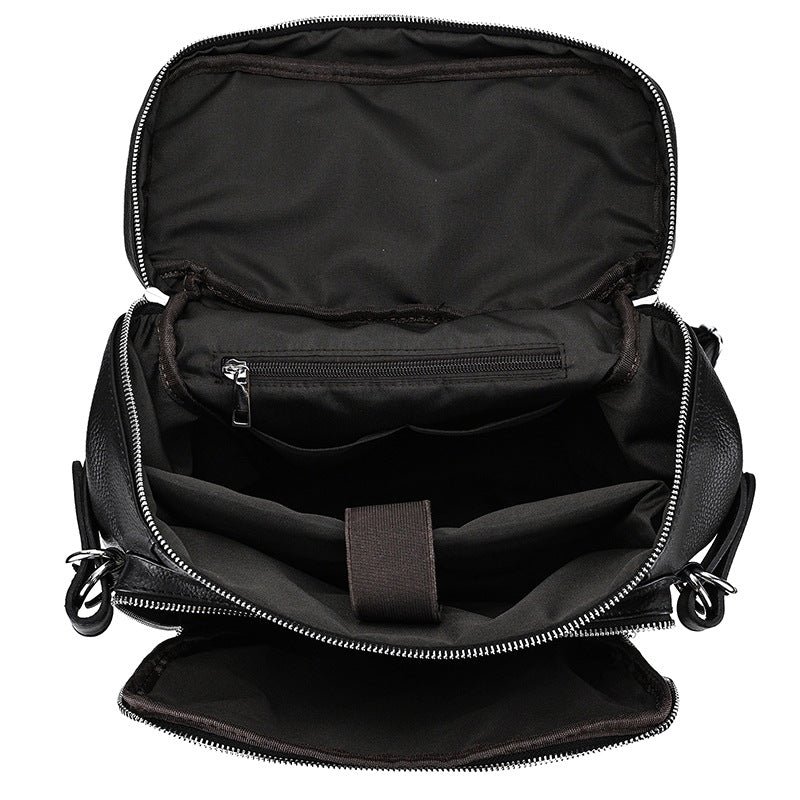 Men's Fashion First Layer Cowhide Large Capacity Backpacks