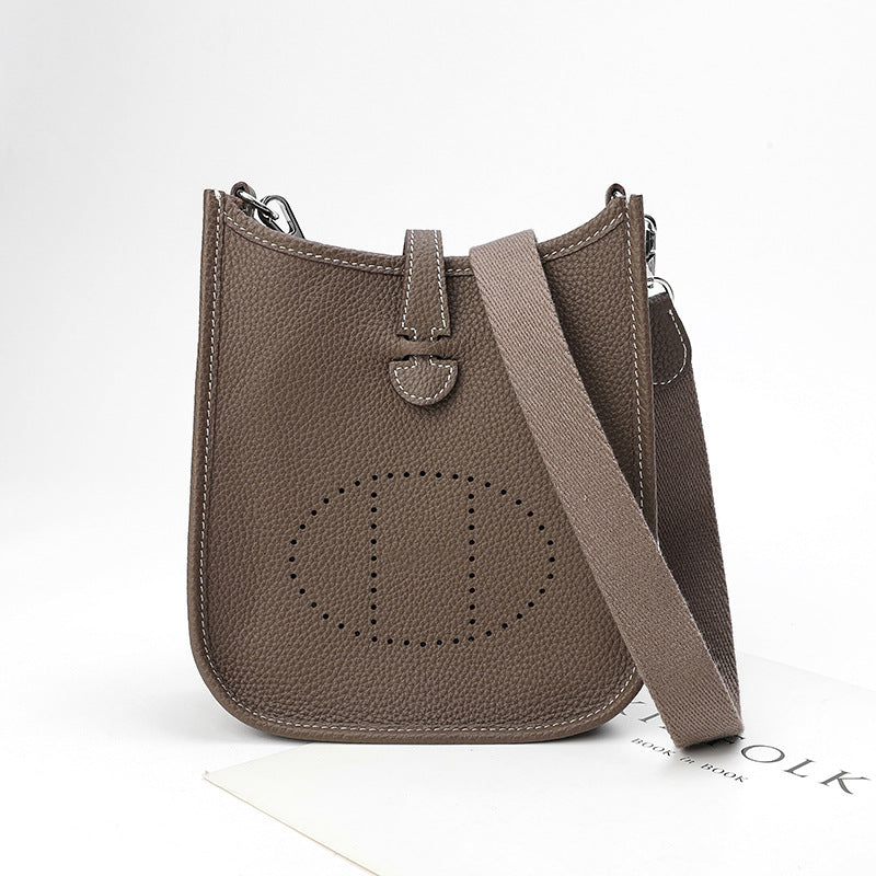 Women's First Layer Cowhide Genuine Leather Lychee Crossbody Bags
