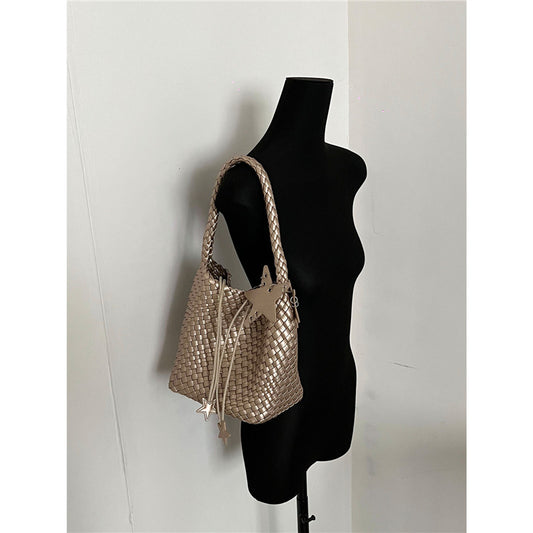 Women's Woven Large Capacity High-grade Hand-held Shoulder Bags