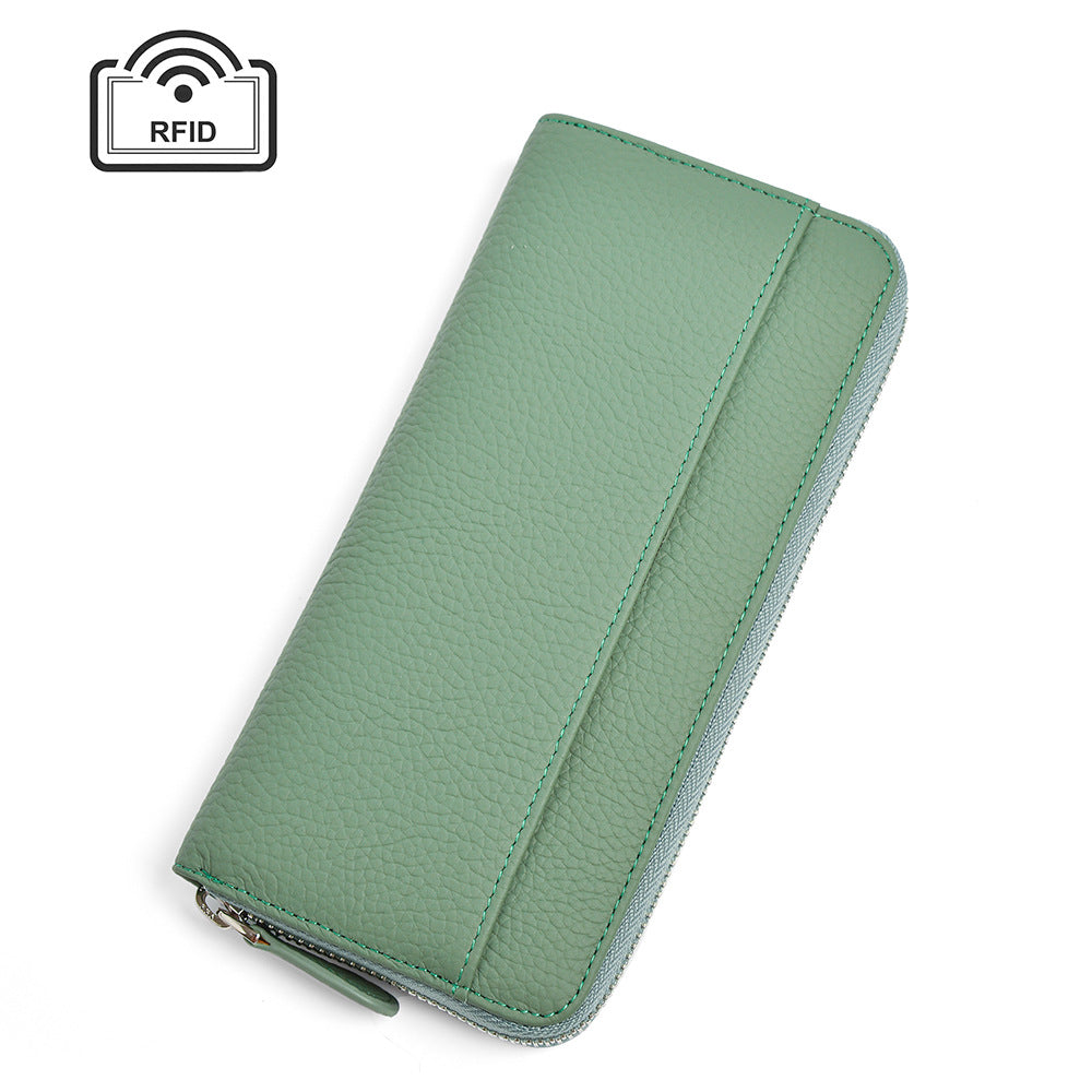 Women's Long Leather Organ Clutch Large Capacity Ladies Wallets