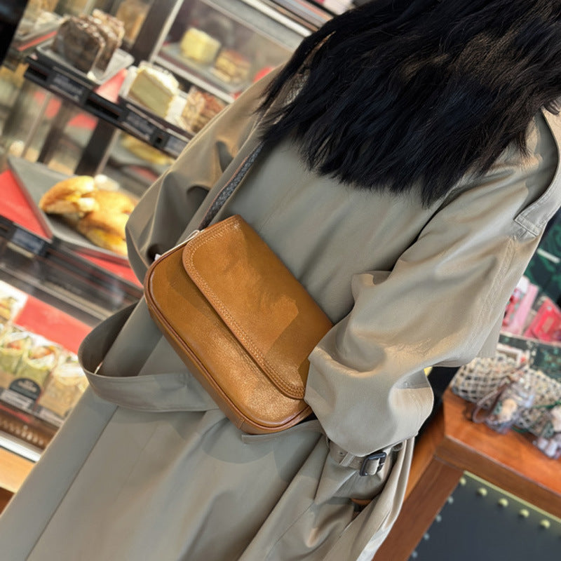 Women's Layer Cowhide Advanced Texture Trendy Leather Shoulder Bags