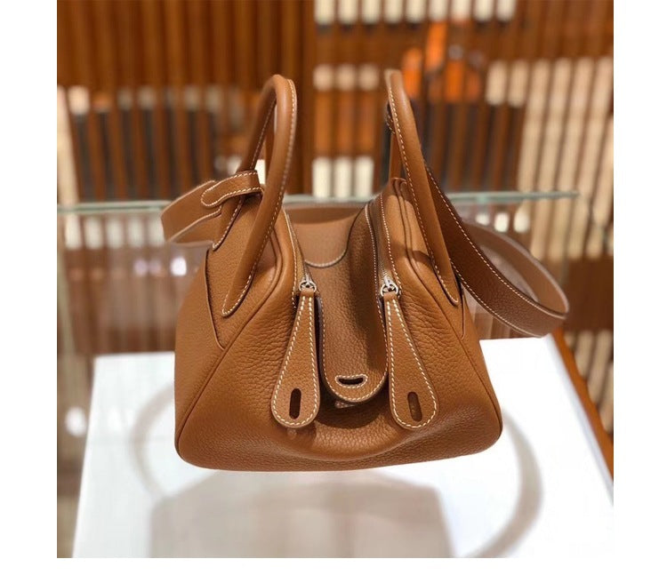 Fashion Trendy Portable Litchi Grain Cowhide Bags