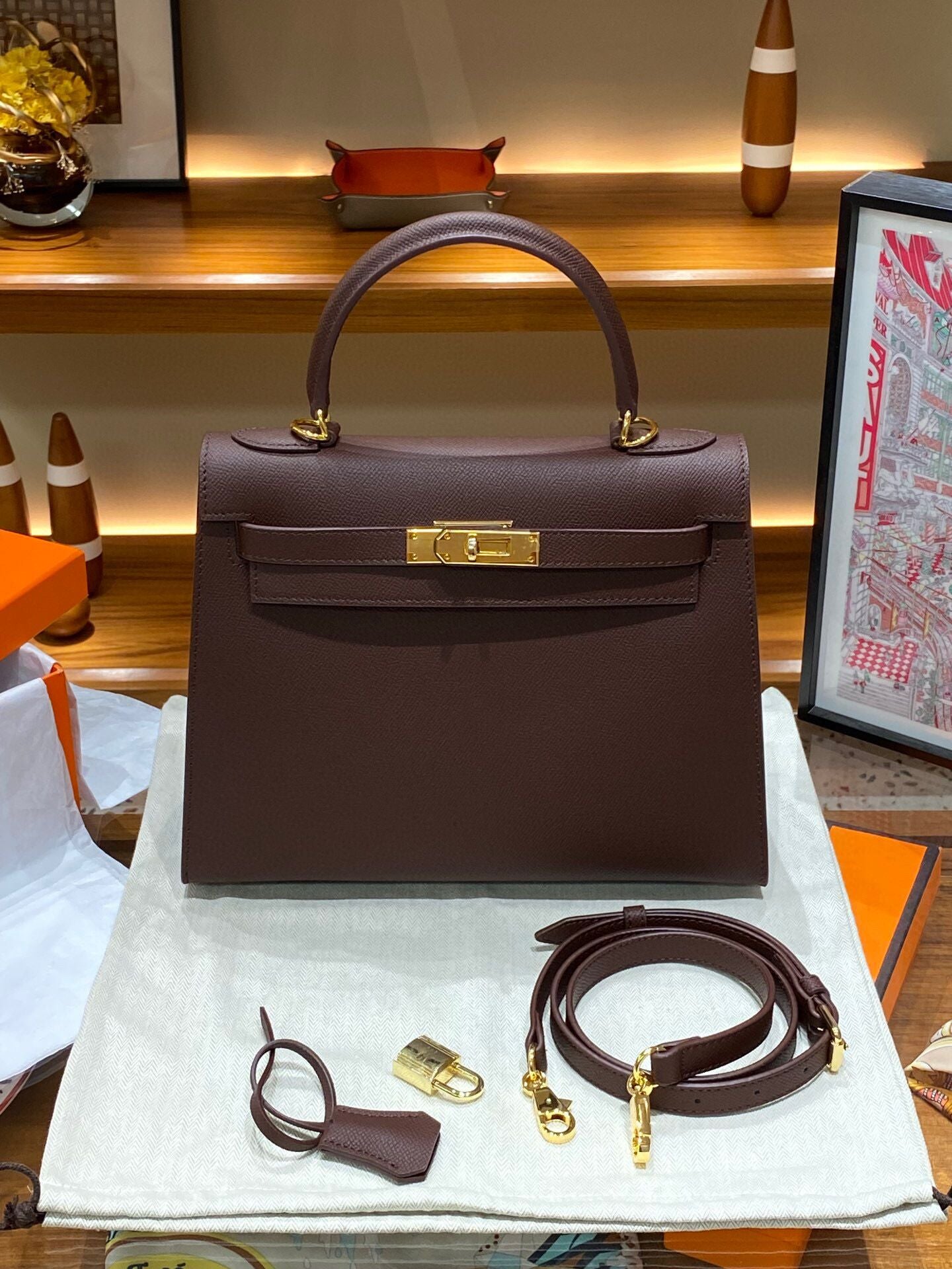 Women's Leather Kelly Cowhide Large Capacity Bags