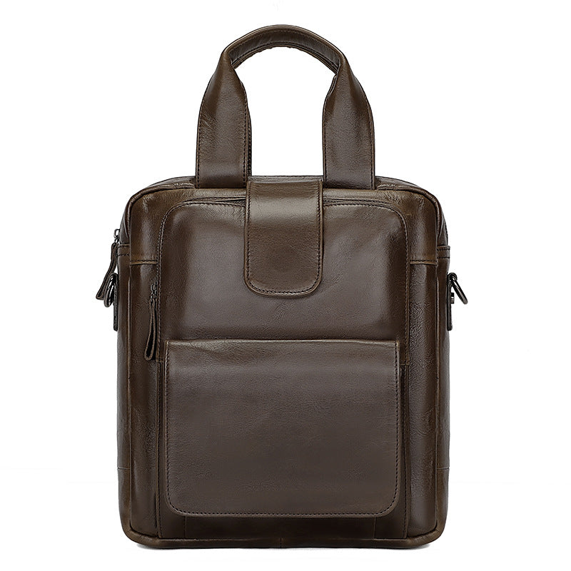 Men's Wax Waterproof Large Capacity Inch Computer Men's Handbags