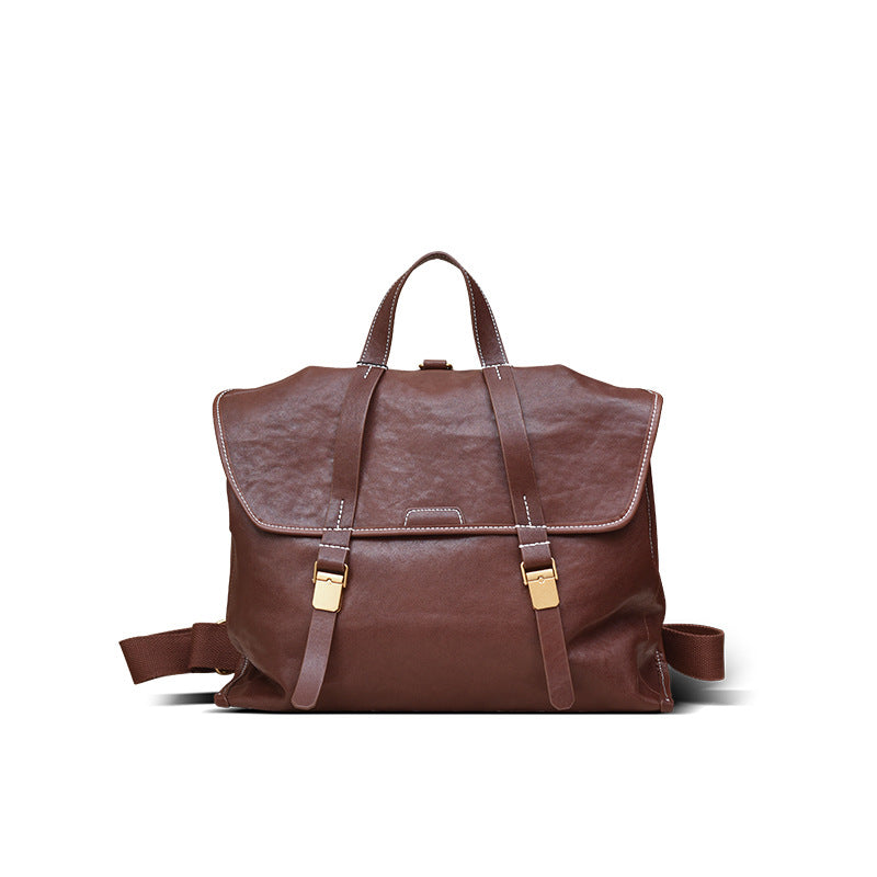 Women's Vegetable Tanning Leather Loose Under The Mountain Backpacks