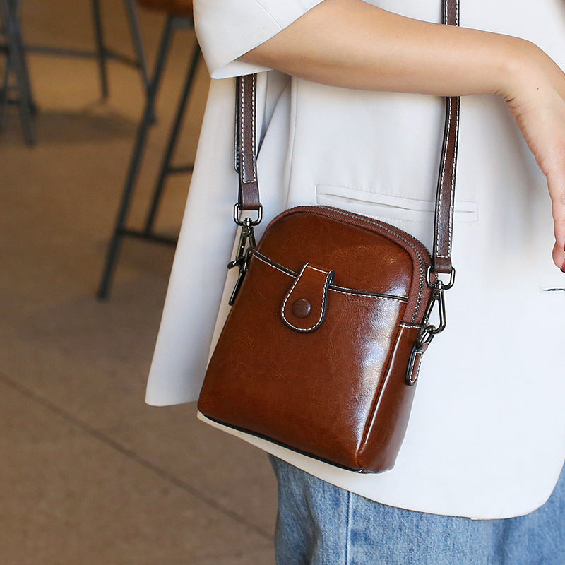 Women's Genuine Leather Female Niche Retro Easy Bags