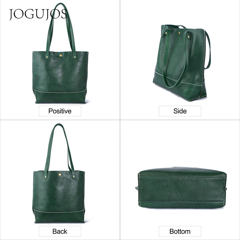 Women's Genuine Leather Large Capacity Versatile Retro Shoulder Bags