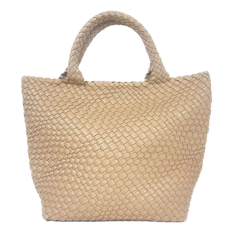 Women's Fashion Hand-woven Texture Portable Large Capacity Handbags