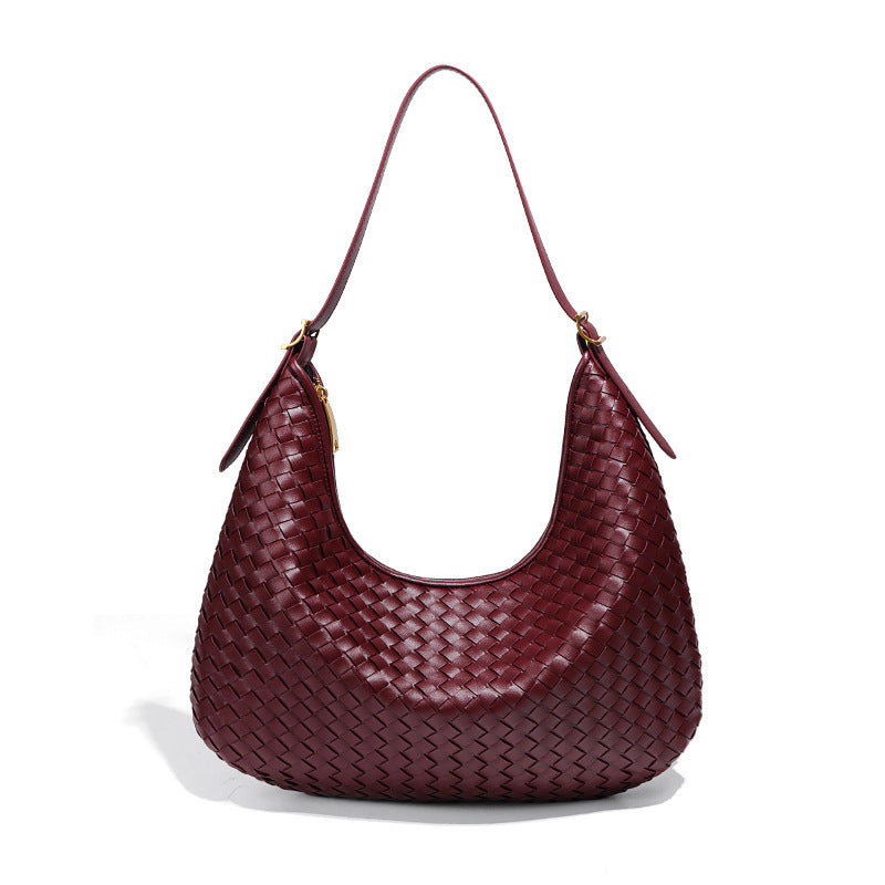 Women's High-grade Woven Large Capacity Niche Underarm Shoulder Bags