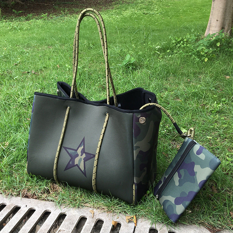 Neoprene Beach Printing Weekend Portable Seaside Handbags