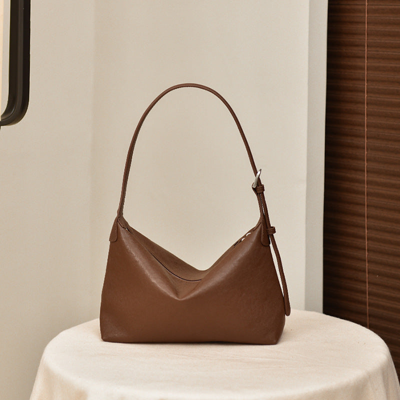 Top Layer Vegetable Tanned Pattern Cattle Leather Retro Classic Shoulder Bags