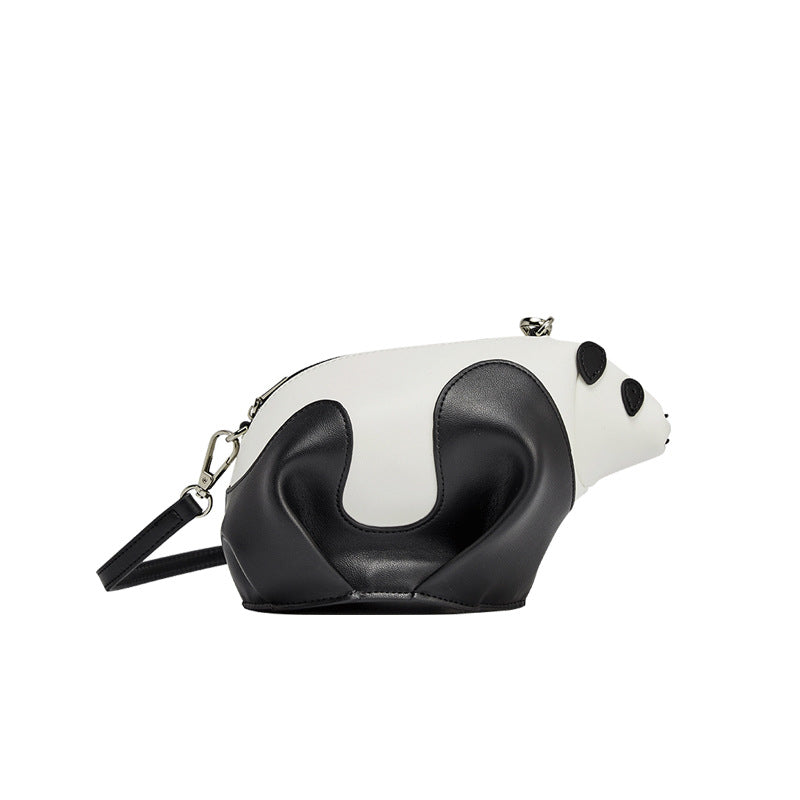 Women's Genuine Leather Personalized Panda Mini Cute Shoulder Bags