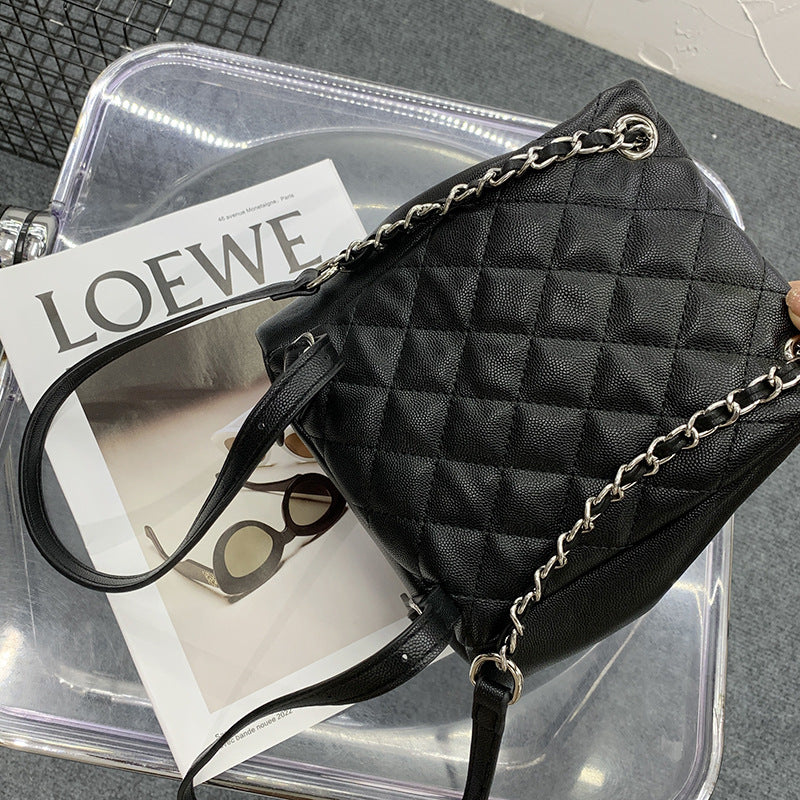 Women's Western Style Chain Rhombus Simple Trendy Backpacks