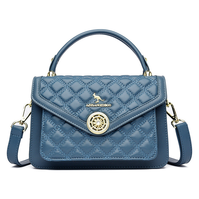 Women's Lucky Discussion Wide Strap Daily Rhombus Shoulder Bags