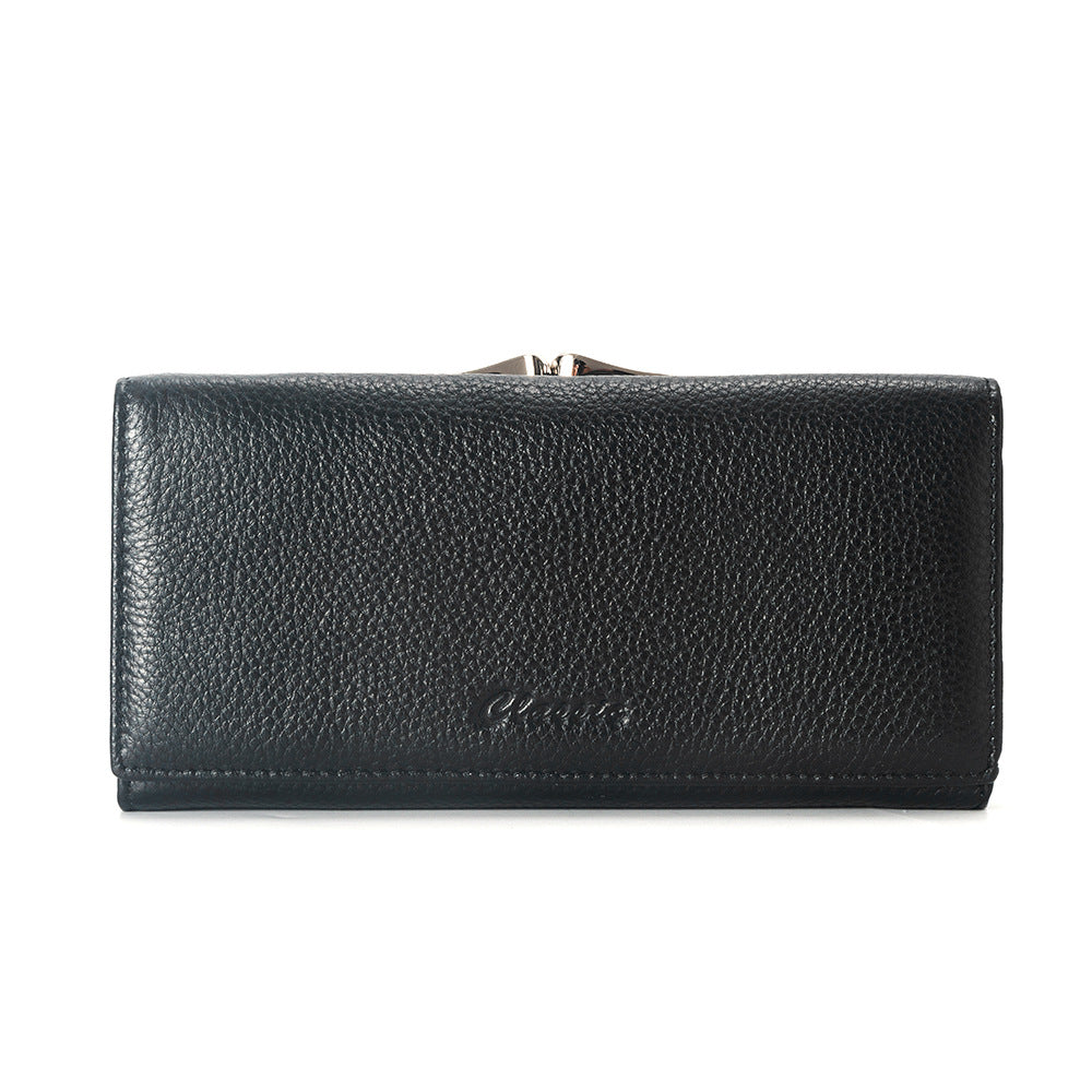 Women's Large Capacity Long Zipper First Layer Ladies Wallets