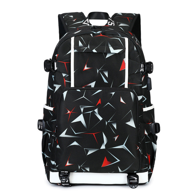 Men's Thermal Transfer Printing High Waterproof Computer Backpacks
