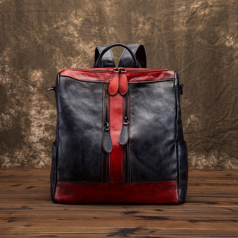 First Layer Cowhide Texture Fashion Color Backpacks