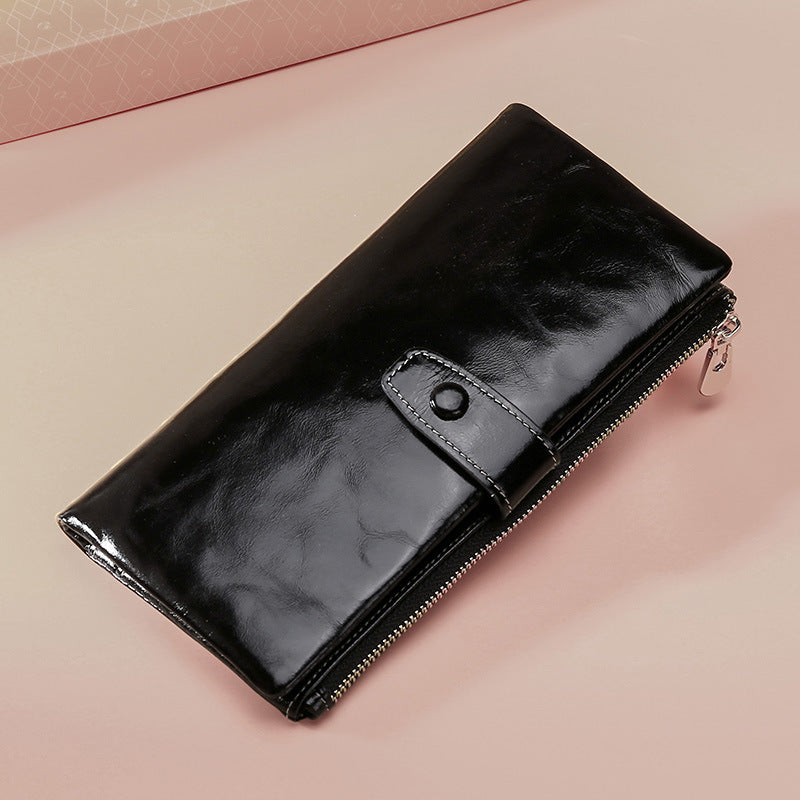 Women's Layer Cowhide Business Retro Long Lady's Ladies Wallets