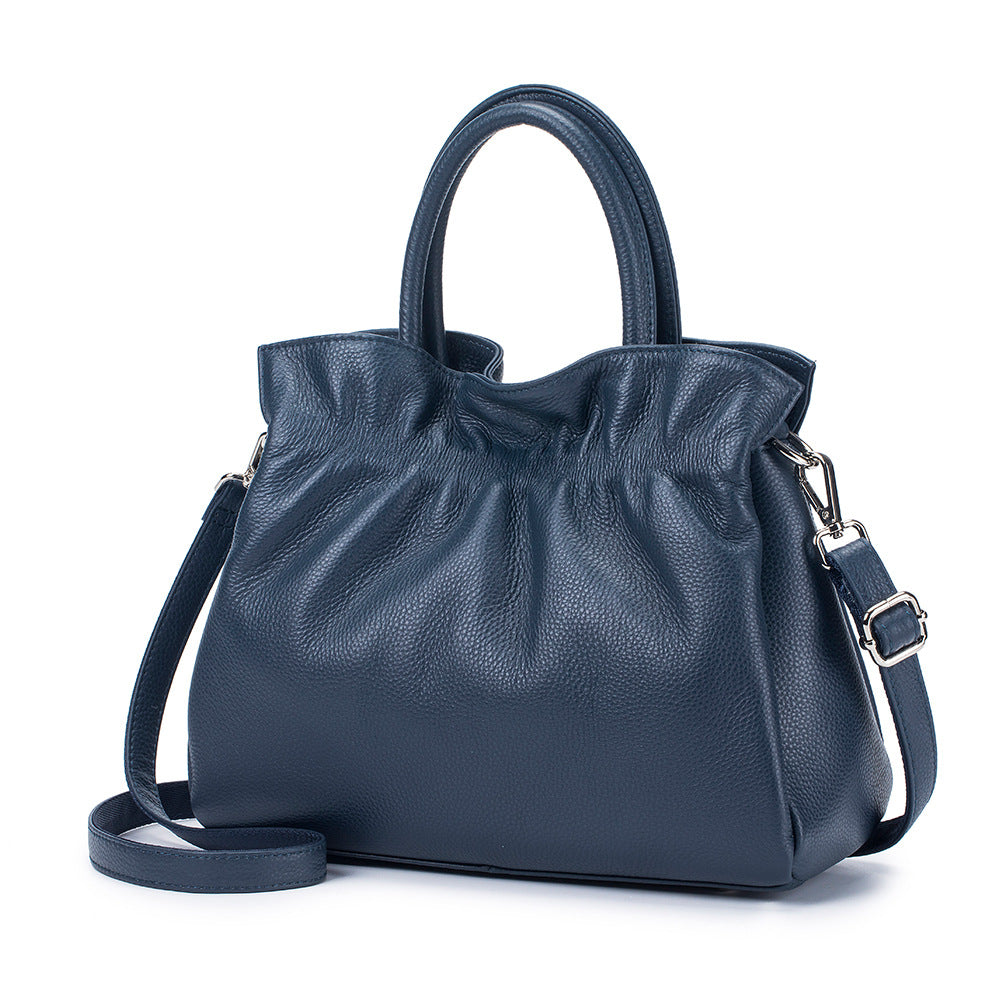 Women's Fashion Cattlehide Leather Niche Genuine Large Shoulder Bags