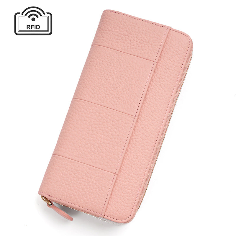 Women's Long Leather Organ Clutch Large Capacity Ladies Wallets