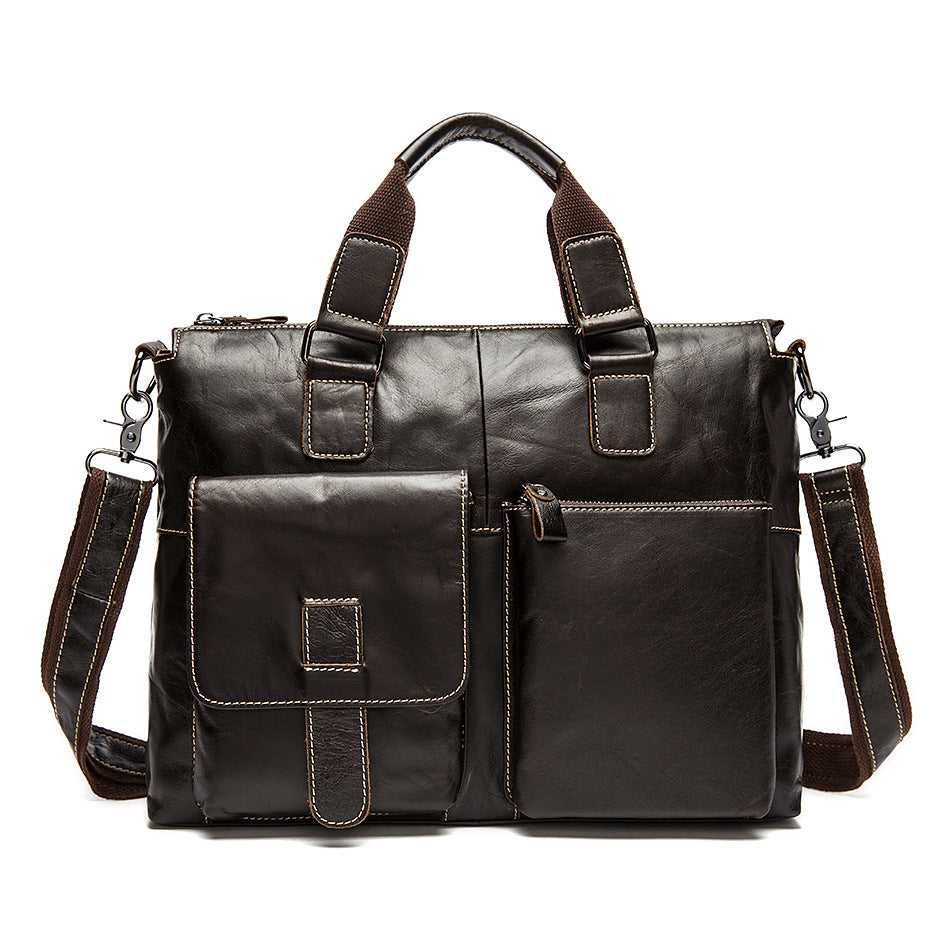 Men's Comfortable Retro First Layer Cowhide Men's Handbags