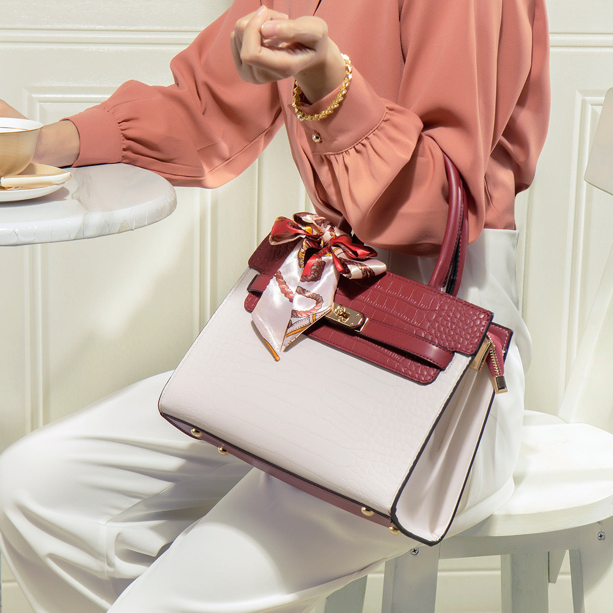 Women's Mother's Day Gift For Mother Elegant Crocodile Handbags