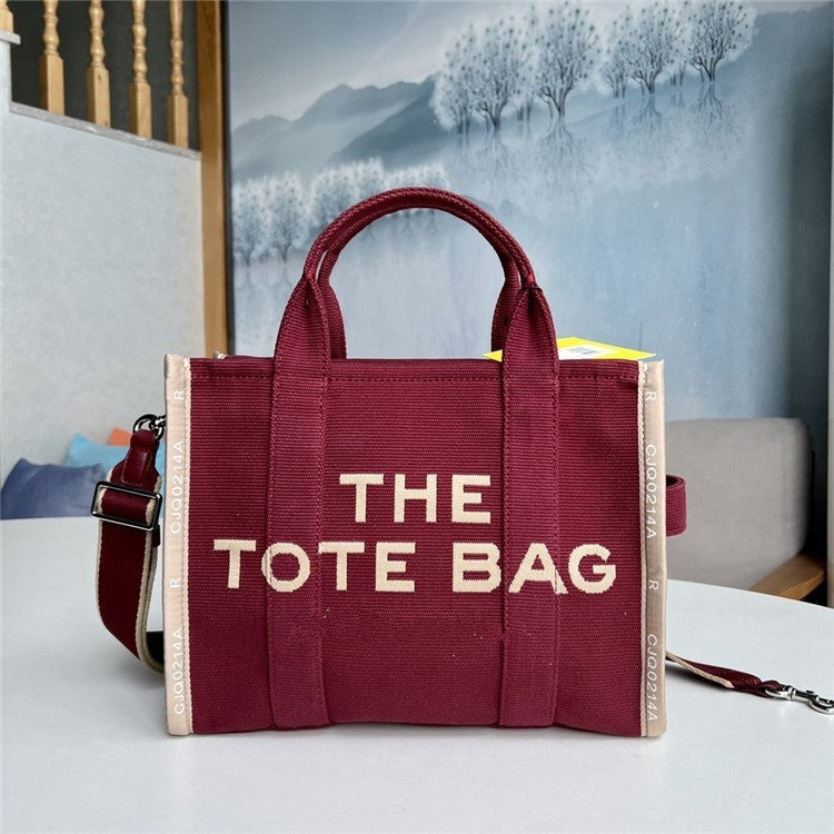 Women's Horse Letter Jacquard Canvas Shopping Commuter Shoulder Bags