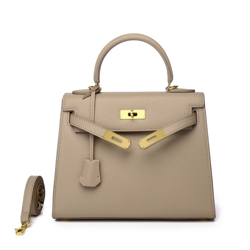 Women's Palm Print Cowhide Platinum Twist Genuine Handbags