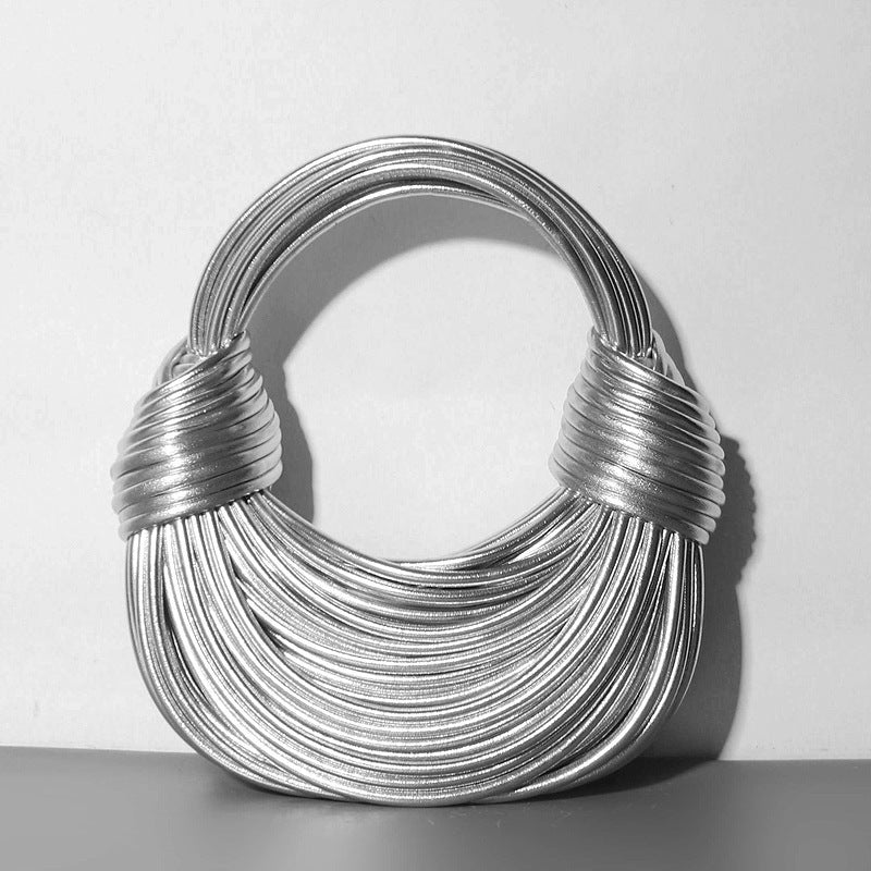Gold Sier Color Clutch Knotted Bundle Shoulder Bags
