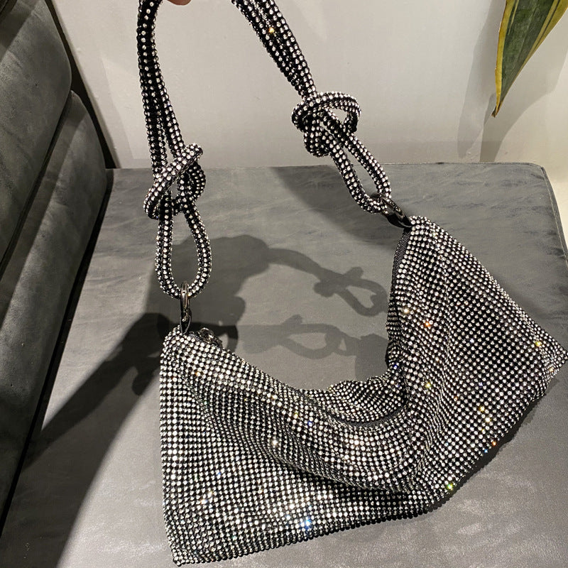 Rhinestone Knotted Hand Carrying Envelope Dinner Shoulder Bags