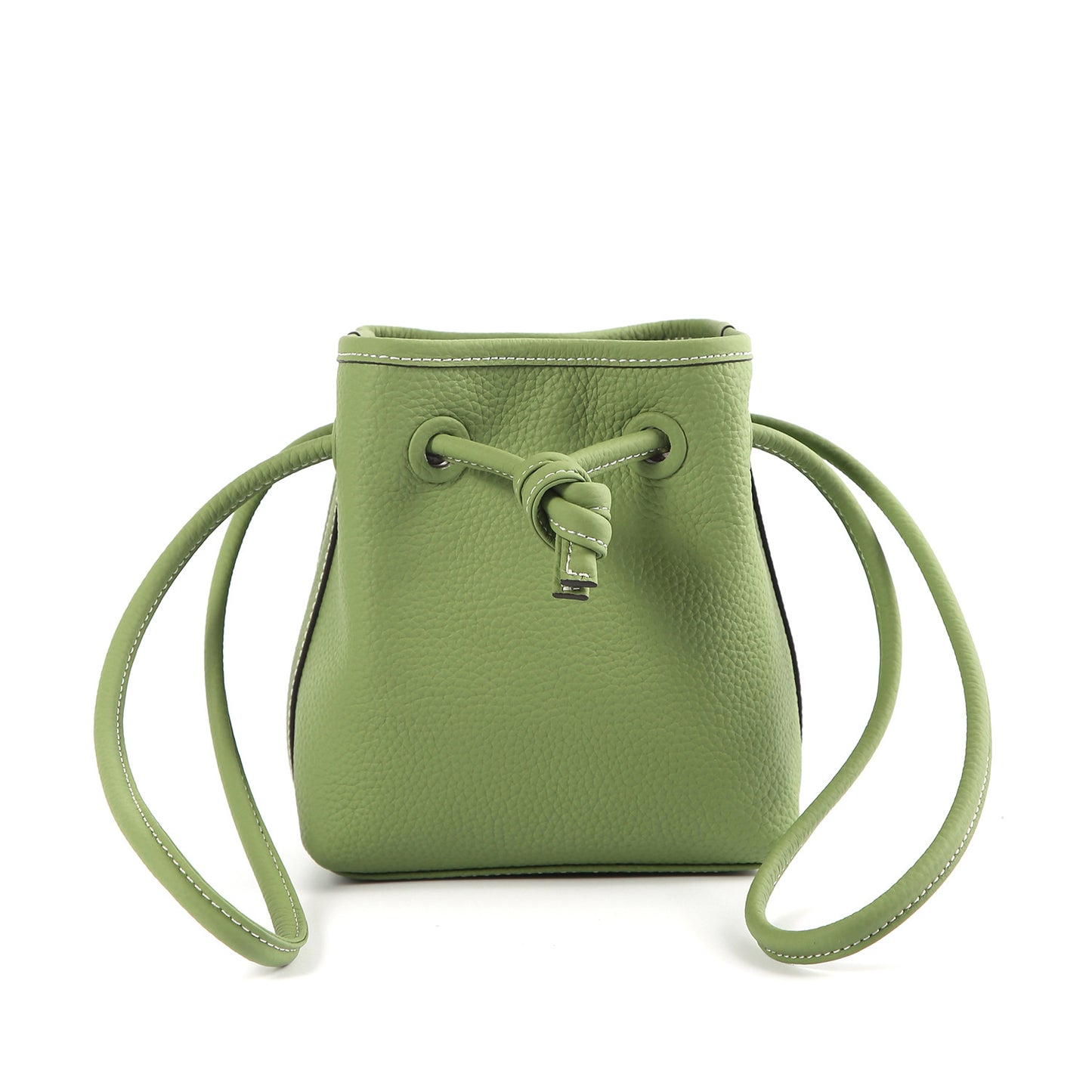 Women's Niche First Layer Cowhide Drawstring Bucket Bags