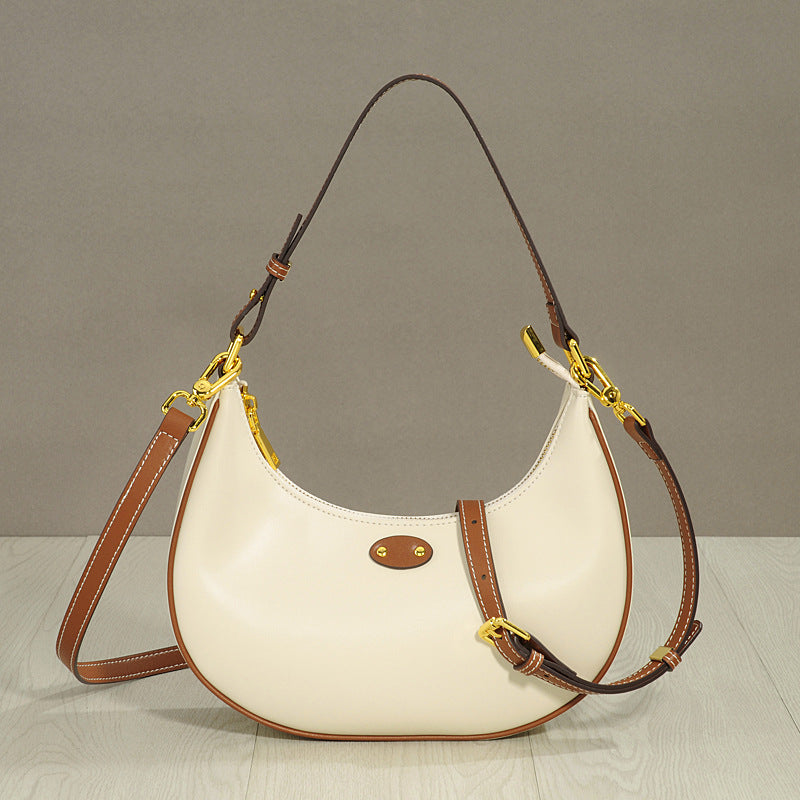 Women's Underarm Carrying Presbyopic Genuine Leather Retro Handbags
